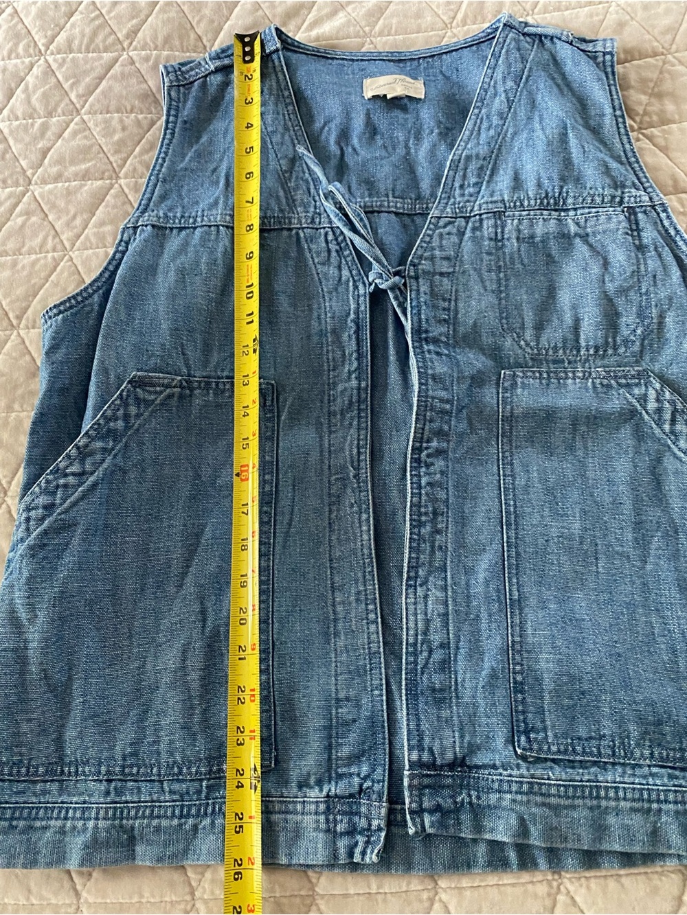 Universal Thread Women's Denim Tie-Front Utility Vest Large - Picture 9 of 9
